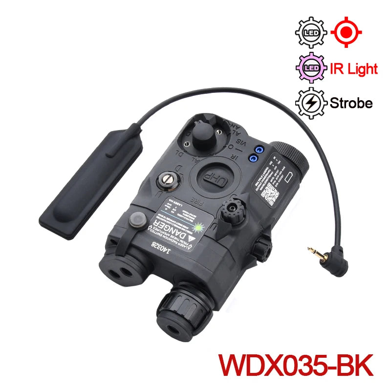 Tactical Airsoft PEQ-15 PEQ15 LA5C Red Dot Green Blue IR Fill Light Laser Indicator Weapon Scout Light LED Strobe Flashlight PEQ