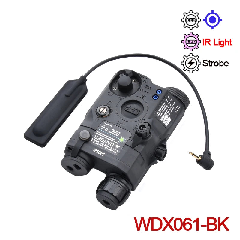 Tactical Airsoft PEQ-15 PEQ15 LA5C Red Dot Green Blue IR Fill Light Laser Indicator Weapon Scout Light LED Strobe Flashlight PEQ