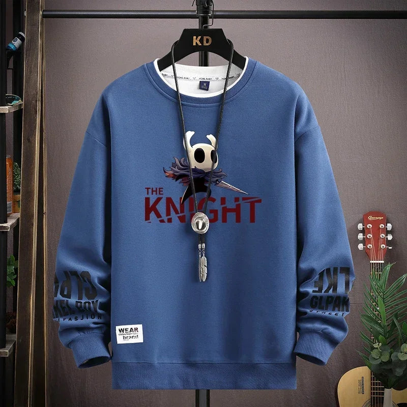 Autumn Men's Sweatshirt Cool Bear Print Long Sleeve T-shirt Fashion Men's Clothing Khaki O Neck Harajuku Exclusive Design Top