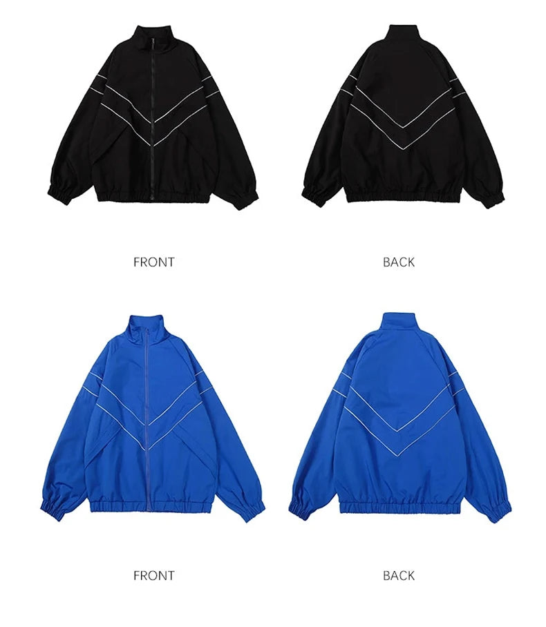 Hip Hop Varsity Jacket Men High Street Patchwork Color Block Windbreaker Coats Women Spring Autumn Thin Fashion College Jackets