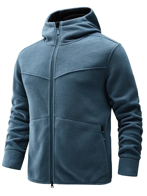 Autumn 2023 New Fleece Warm Coat Men Spring Windproof Casual Slim Jacket Men Hooded Polar Fleece Jacket Men Clothing