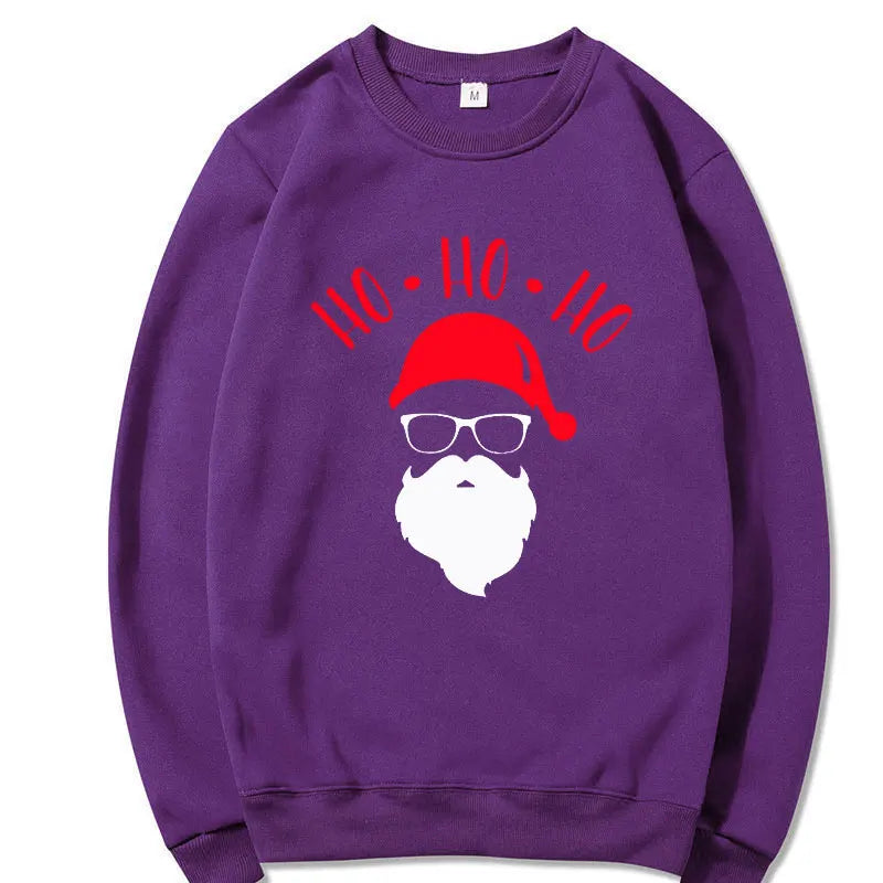 Christmas Cute Cartoon Santa Ho Ho Ho Sweatshirts men/women Autumn Winter Fleece Sweatshirts Casual Hoodies Crewneck Pullovers