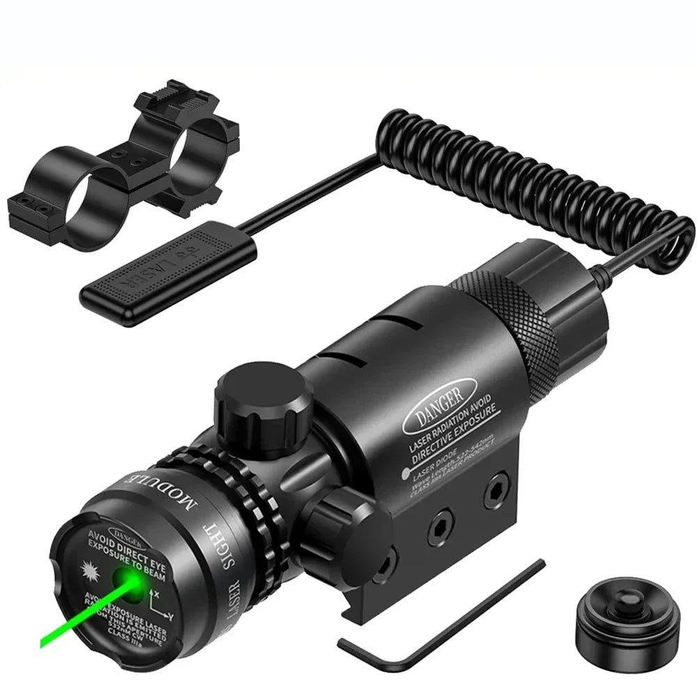 Rifle Green Dot Laser Red Dot Laser Sight 532nm Scope with Pressure Switch Picatinny and Mounting Hunting Riflescope