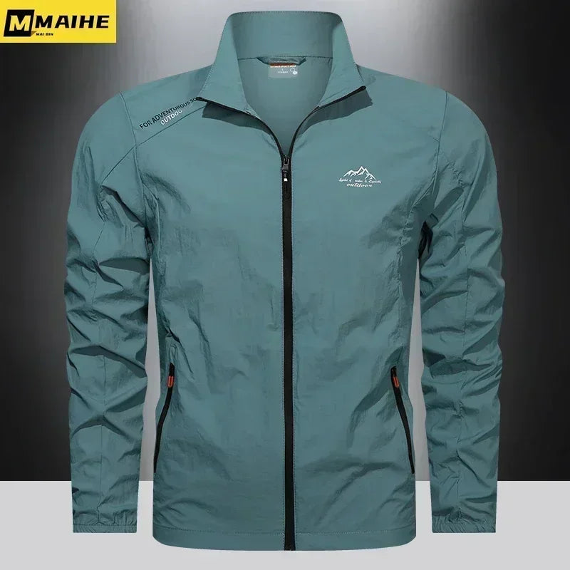 Men Summer Windbreaker Zip Pockets Uv Sun Protection Jackets Breathable Ultra-light Working Clothes Outdoor Skin Thin Coats Camp