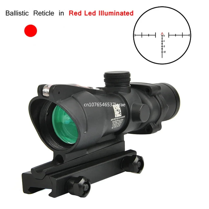 Trijicon ACOG 4X32 With RMR Real Fiber Optics Red Green Dot Illuminated Chevron Glass Etched Reticle Rifle Scope Hunting Sight