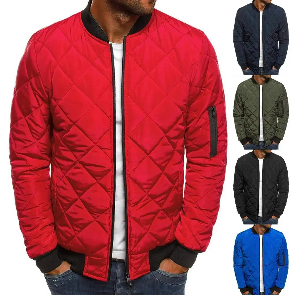 Popular  Men Jacket Coat Stand Collar Solid Color Jacket Coat Slim Fit Comfy Jacket Coat for Working