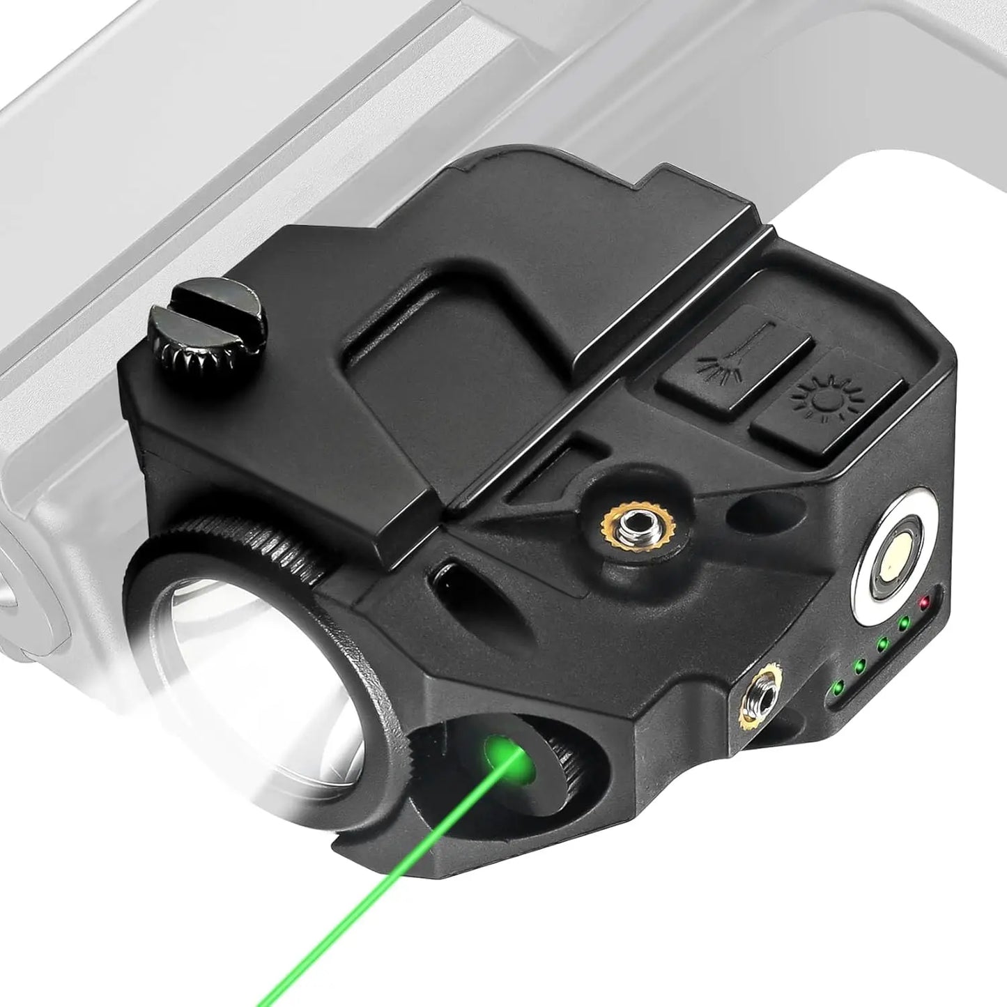 Flashlight laser sight, pistol magnetic charging green dot laser sight, compact laser combination with built-in lithium battery