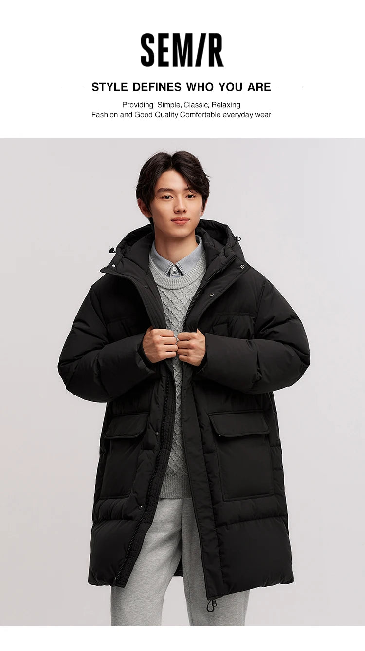 Semir Down Jacket Men 2024 New Waterproof Thick Outerwear Long Length Winter Clothing Couple