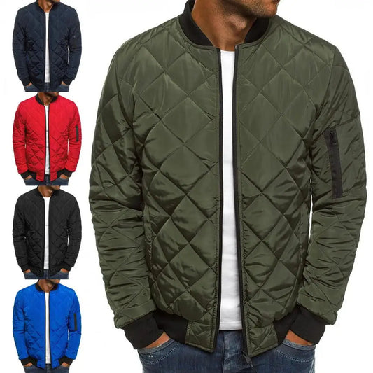 Popular  Men Jacket Coat Stand Collar Solid Color Jacket Coat Slim Fit Comfy Jacket Coat for Working