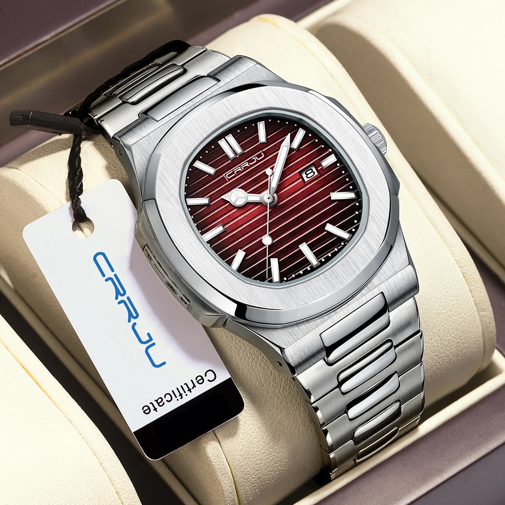 Men Wristwatch Square Dial Quartz Men's Watches High Quality