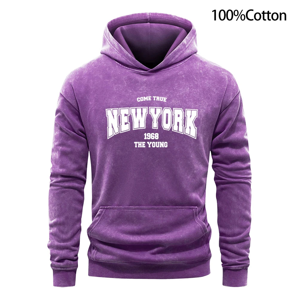 America New York City Letter Hoodie Men Warm Spring Autumn Man Hoodies Casual Fleece Pullover Clothing