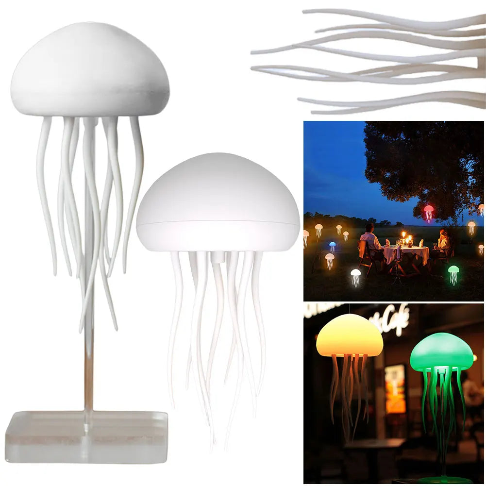 Cartoon Jellyfish Night Light RGB Gradient Cute Jellyfish Bedside Lamp Voice Control Type-C Charging LED Night Lamp