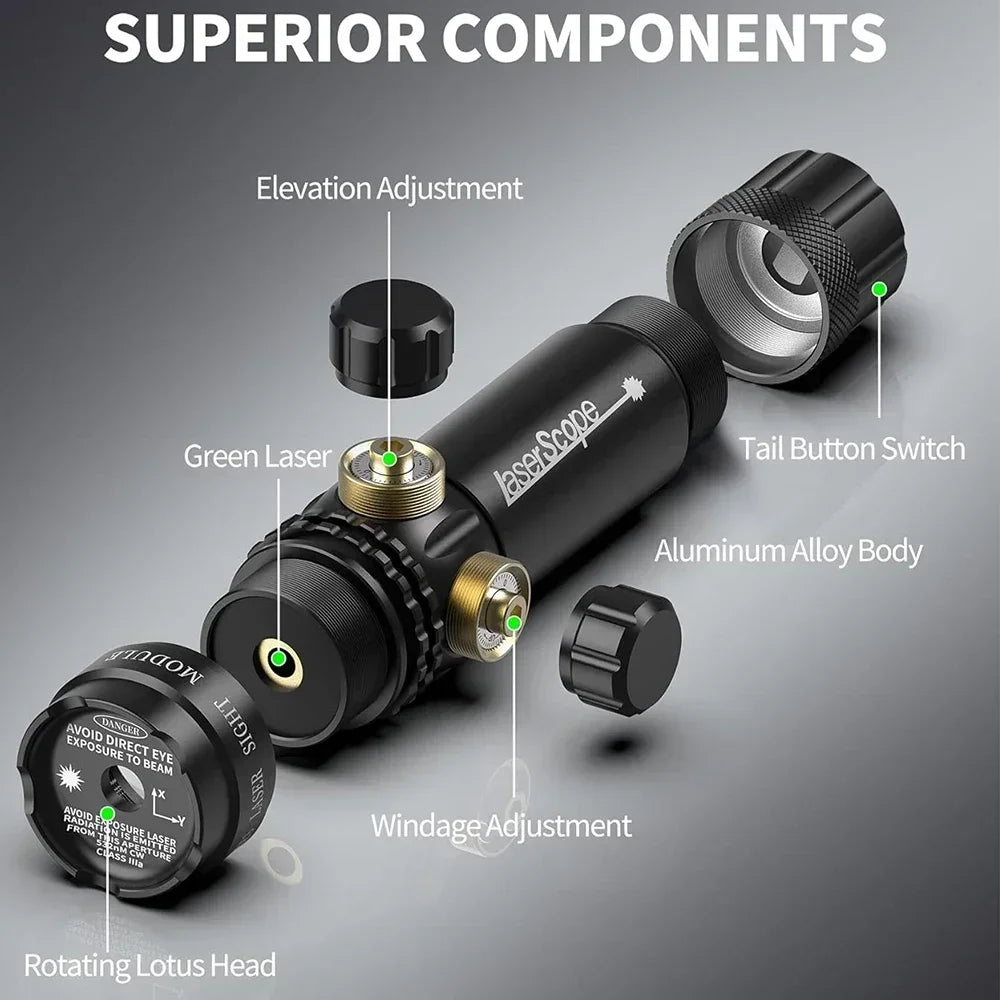 Rifle Green Dot Laser Red Dot Laser Sight 532nm Scope with Pressure Switch Picatinny and Mounting Hunting Riflescope