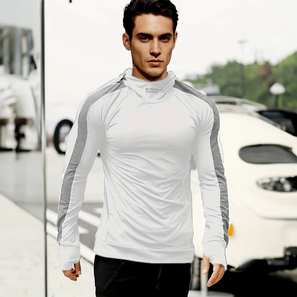 Autumn New Running Sports Fitness Clothing Tight Sports Jogging Compression Men's Hoodie Outdoor Leisure Pullover Men's Clothing