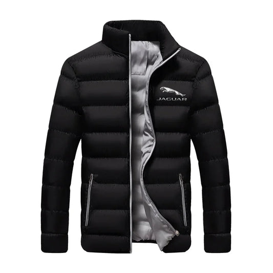 2024 Printing Men New Black Flag Logo Autumn and Winter Stand Collar Printing Four-color Cotton-padded Jacket Warm Coat Tops