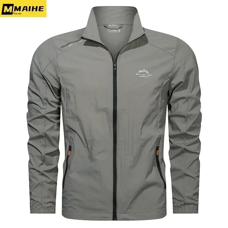 Men Summer Windbreaker Zip Pockets Uv Sun Protection Jackets Breathable Ultra-light Working Clothes Outdoor Skin Thin Coats Camp