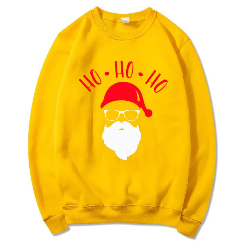 Christmas Cute Cartoon Santa Ho Ho Ho Sweatshirts men/women Autumn Winter Fleece Sweatshirts Casual Hoodies Crewneck Pullovers