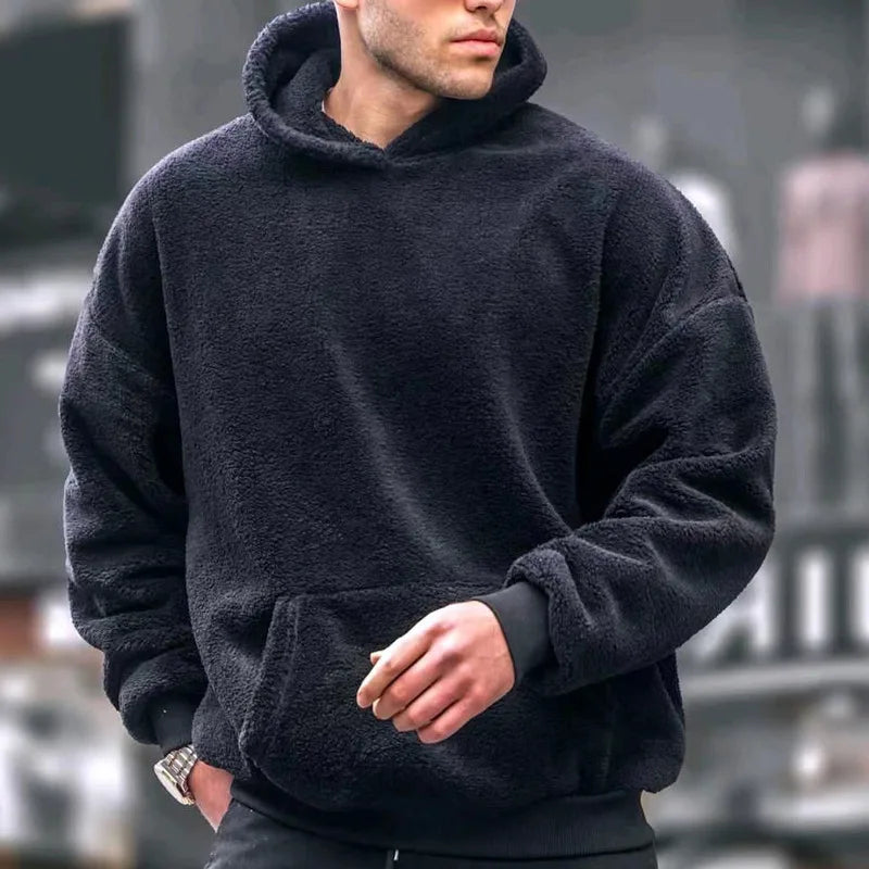 Men's Hoodie Casual Hoodies Pullovers Sweatshirts Men's Top Solid Color Hoodies Sweatshirt Male Winter jumper with fleece hoodie