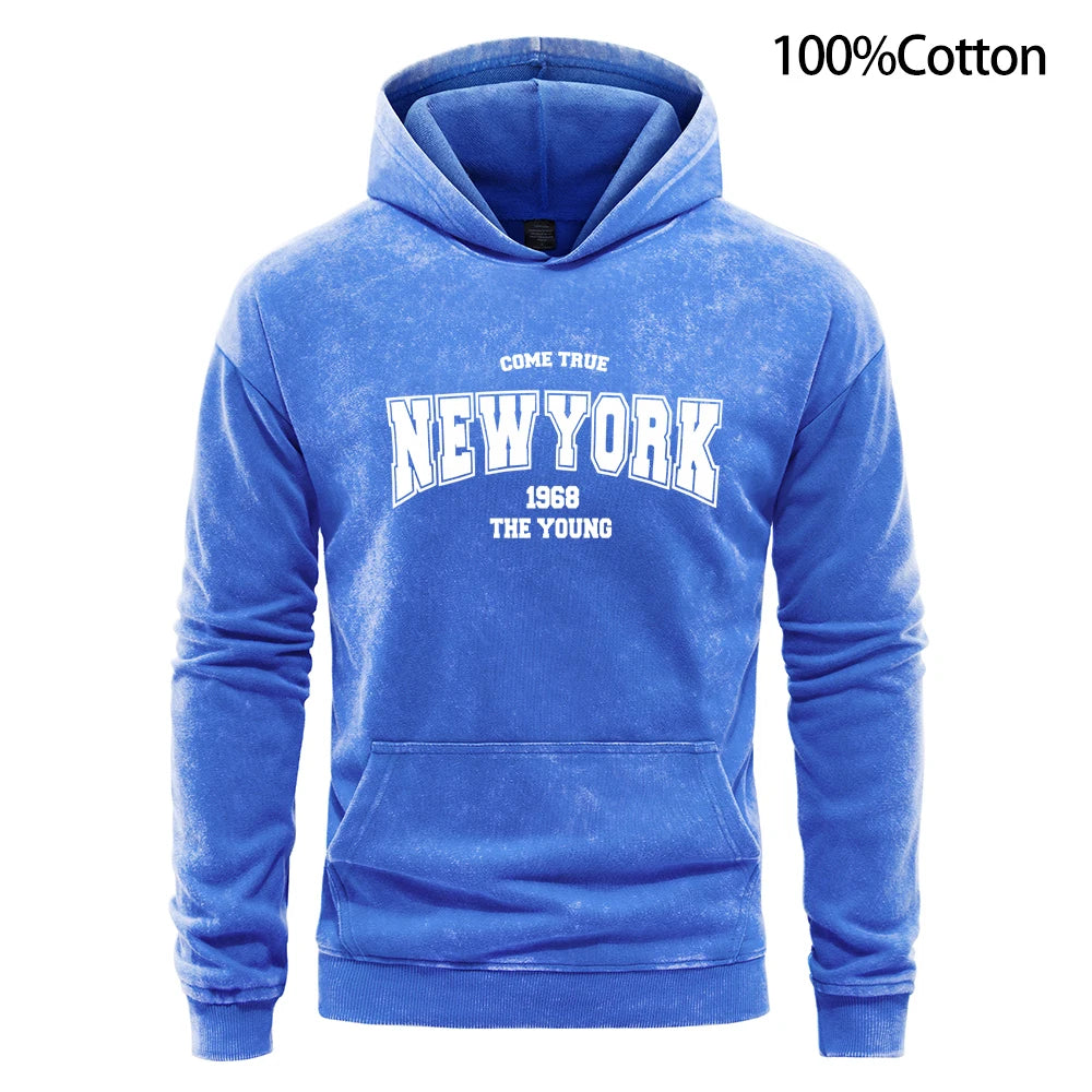 America New York City Letter Hoodie Men Warm Spring Autumn Man Hoodies Casual Fleece Pullover Clothing