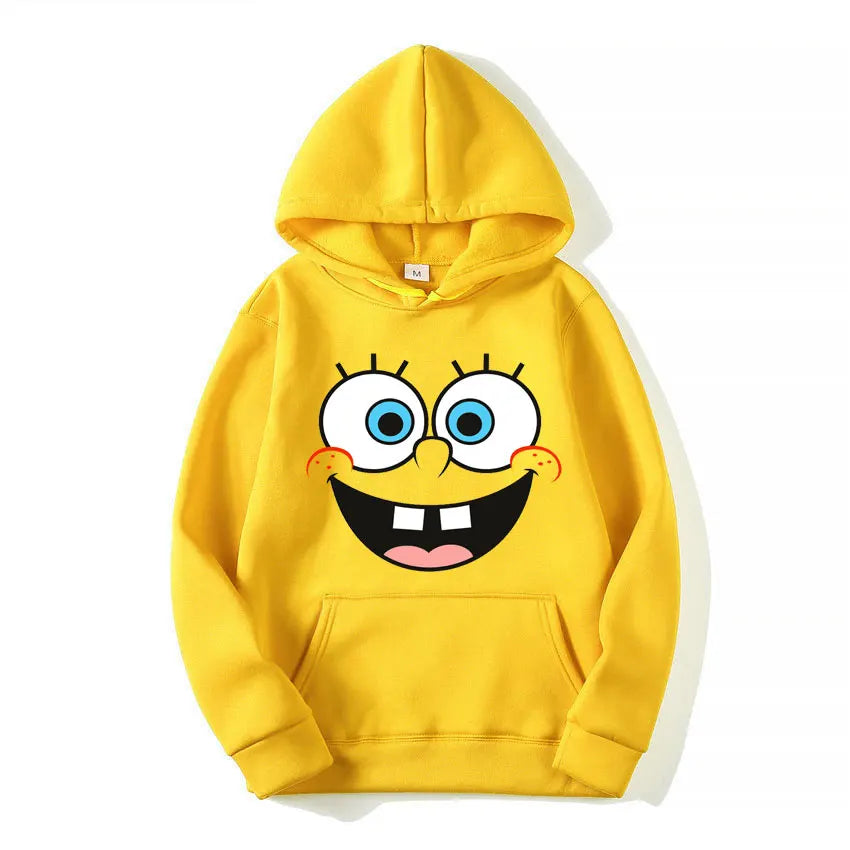 SpongeBob Cartoon Anime Women Hoodie 2024 New Fashion Yellow Men Pullover Tops Spring Autumn Couple Sweatshirt Clothing