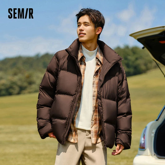 Semir Down Jacket Men Women 2024 Winter New Light Short Coat Three-Proof Thermal Puffer Coat Couple Top Trendy Down Jacket