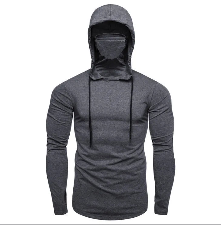 Factory Direct Sales Solid Color Autumn Leisure Fitness Sweatshirt Men's Thin Sweater Hooded Long-sleeved Hoodie