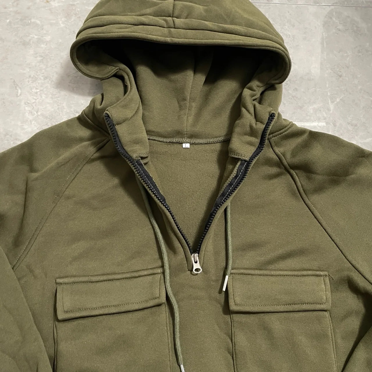 Half Zipper Men's Tactical Hoodies Solid Warm Fleece Military Sweatshirts Multi Pockets Male Hooded Jackets Thick Outdoor Polar