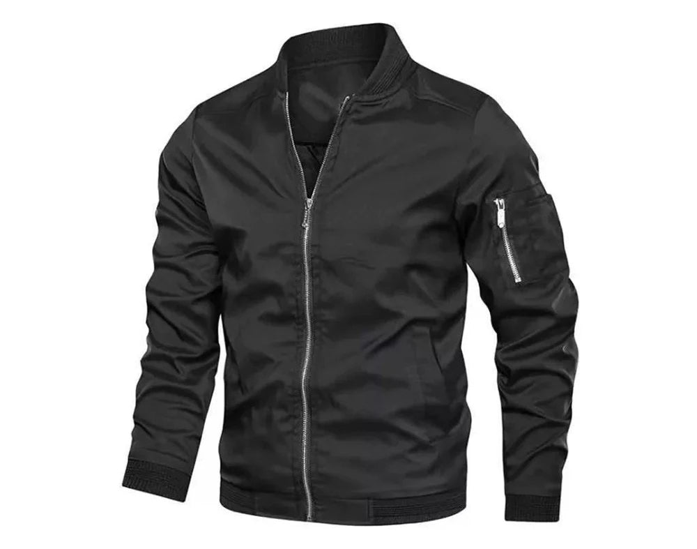 Spring Autumn Men's Bomber Jacket Casual Lightweight Jacket For Men Sports Windbreaker Zip Up Coat with Pockets Clothing