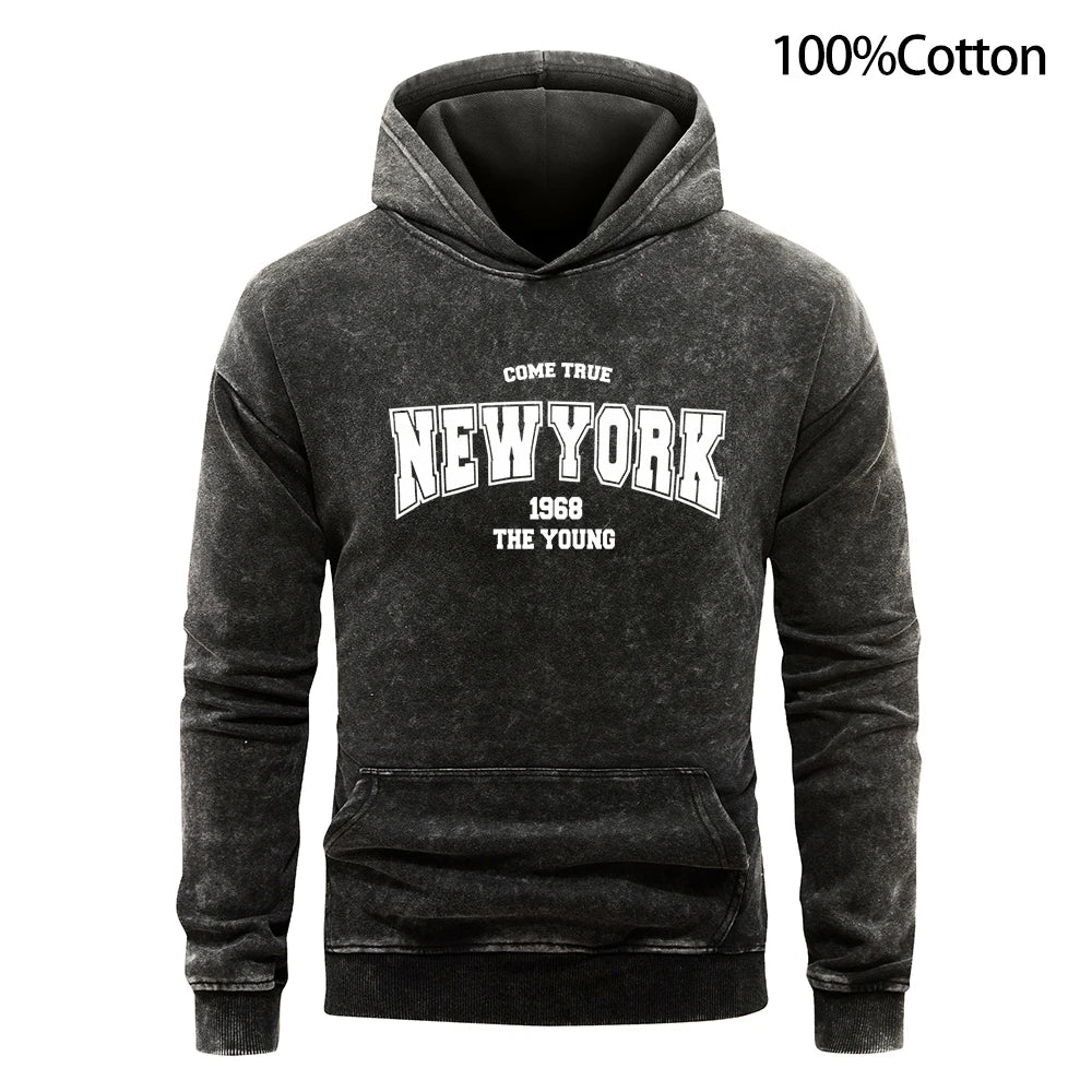 America New York City Letter Hoodie Men Warm Spring Autumn Man Hoodies Casual Fleece Pullover Clothing