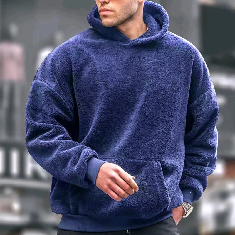 Men's Hoodie Casual Hoodies Pullovers Sweatshirts Men's Top Solid Color Hoodies Sweatshirt Male Winter jumper with fleece hoodie