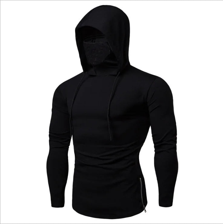 Factory Direct Sales Solid Color Autumn Leisure Fitness Sweatshirt Men's Thin Sweater Hooded Long-sleeved Hoodie