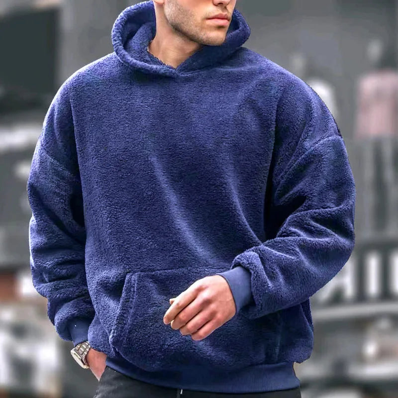 Men's Hoodie Casual Hoodies Pullovers Sweatshirts Men's Top Solid Color Hoodies Sweatshirt Male Winter jumper with fleece hoodie