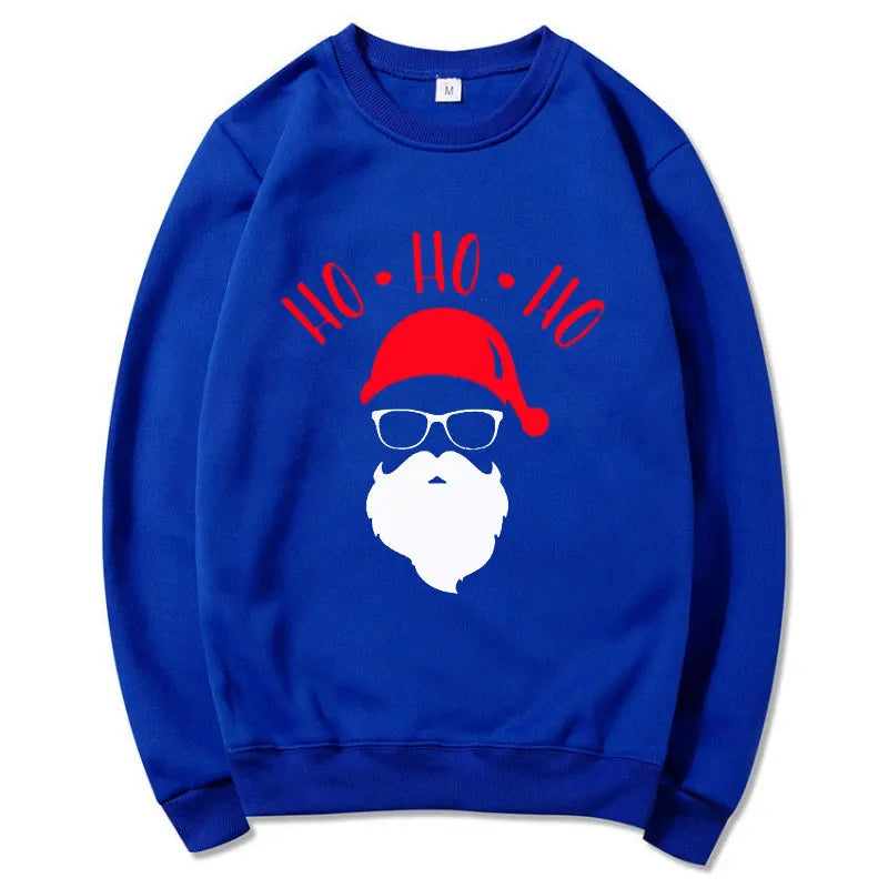 Christmas Cute Cartoon Santa Ho Ho Ho Sweatshirts men/women Autumn Winter Fleece Sweatshirts Casual Hoodies Crewneck Pullovers