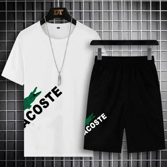 2024 New Summer Men's Set Fashion Sportswear  Short Sleeved T-shirt+Sports Shorts Set Men's Casual Clothing  Jogging