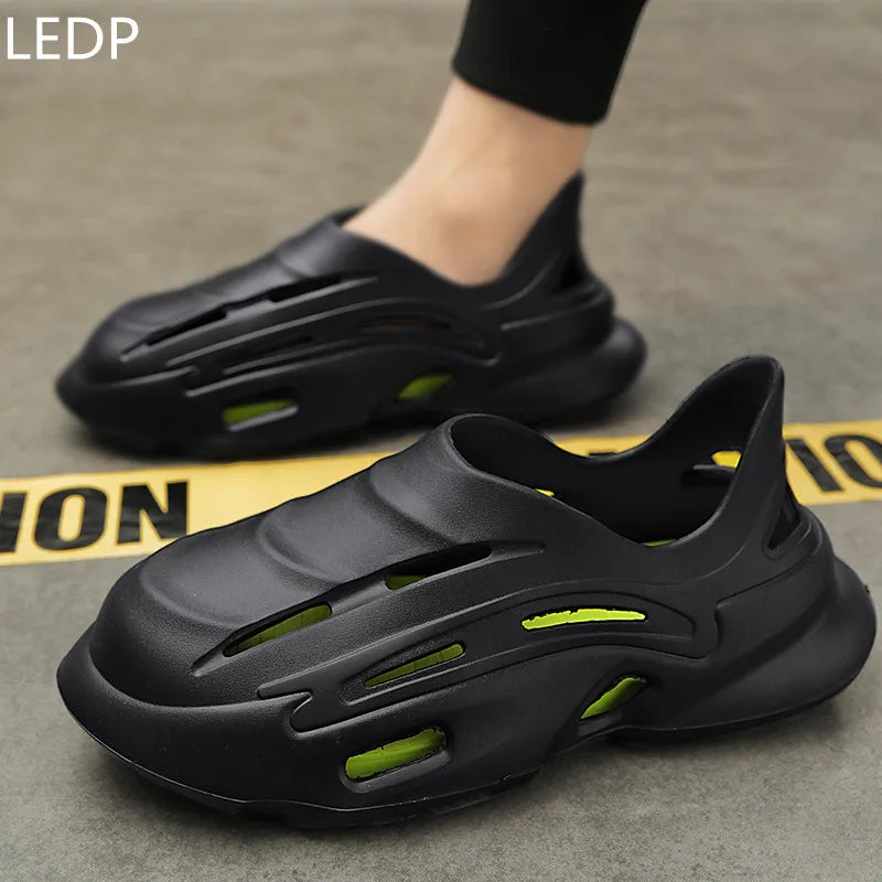 Men's Beach Sandals Casual Outdoor Waterproof Comfortable Trendy All-match Breathable Fashion Non-slip Flat Shoes Summer Main