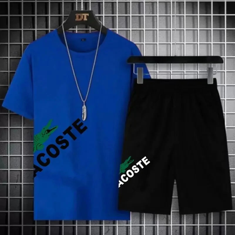 2024 New Summer Men's Set Fashion Sportswear  Short Sleeved T-shirt+Sports Shorts Set Men's Casual Clothing  Jogging