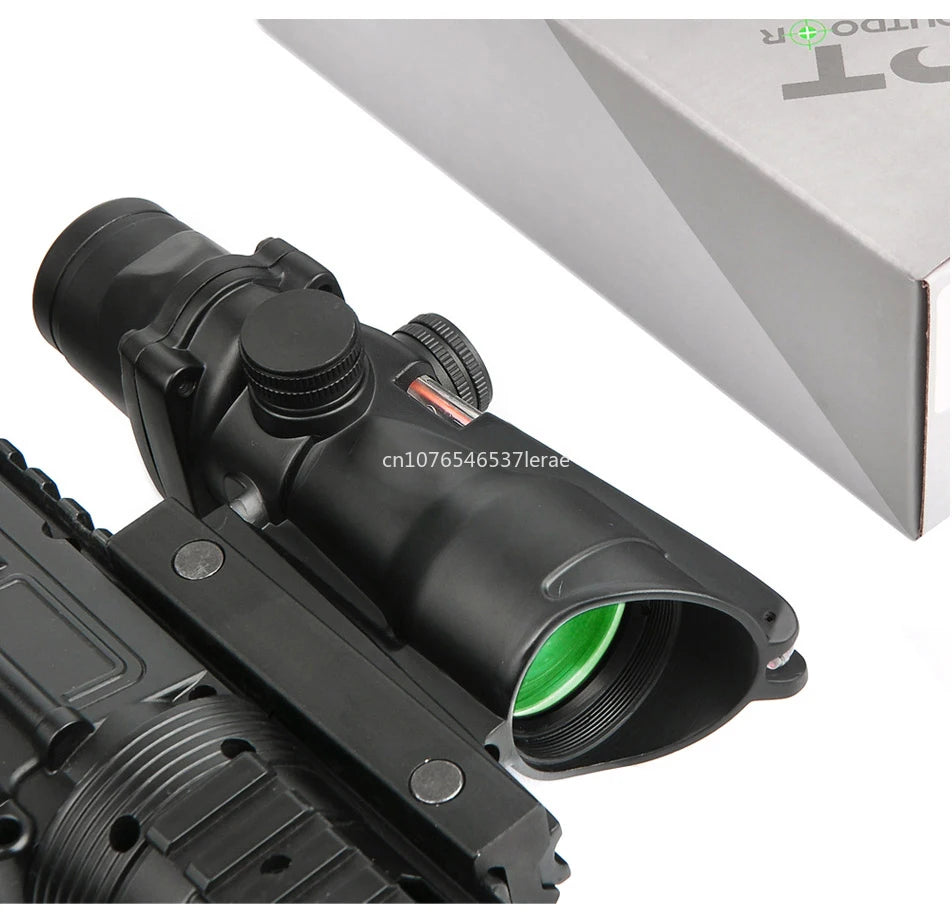 Trijicon ACOG 4X32 With RMR Real Fiber Optics Red Green Dot Illuminated Chevron Glass Etched Reticle Rifle Scope Hunting Sight