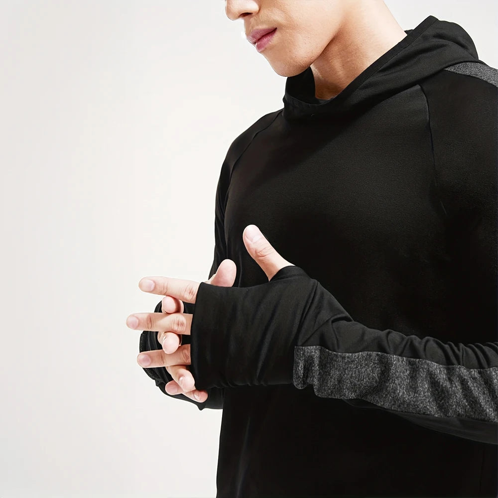 Autumn New Running Sports Fitness Clothing Tight Sports Jogging Compression Men's Hoodie Outdoor Leisure Pullover Men's Clothing