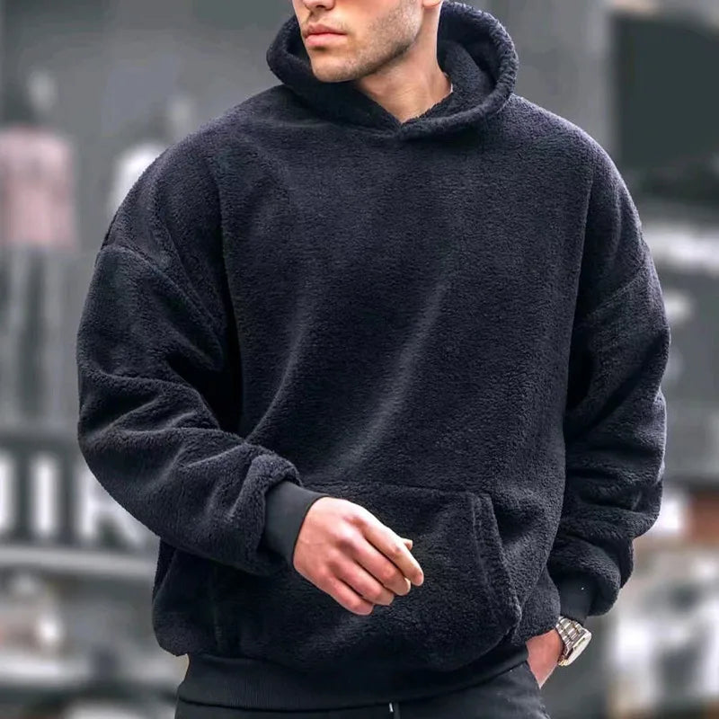 Men's Hoodie Casual Hoodies Pullovers Sweatshirts Men's Top Solid Color Hoodies Sweatshirt Male Winter jumper with fleece hoodie