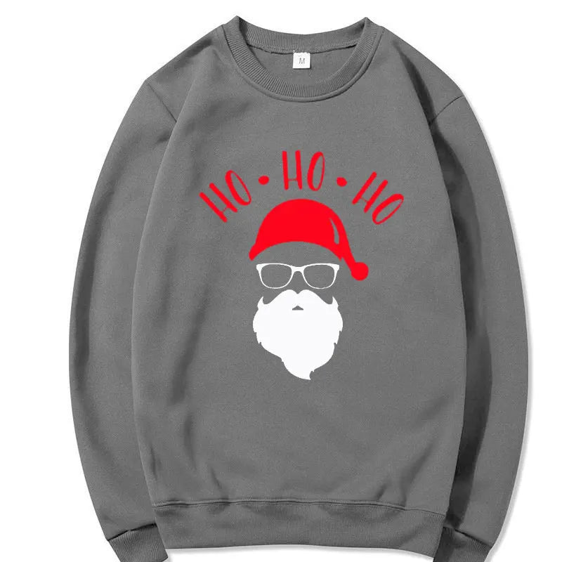 Christmas Cute Cartoon Santa Ho Ho Ho Sweatshirts men/women Autumn Winter Fleece Sweatshirts Casual Hoodies Crewneck Pullovers