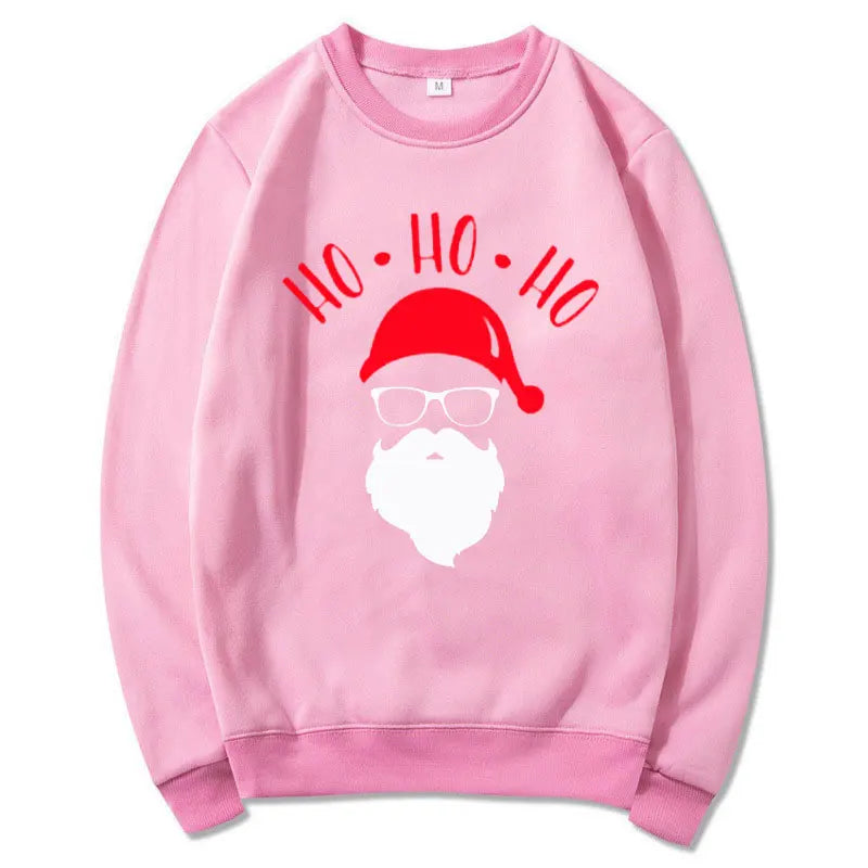 Christmas Cute Cartoon Santa Ho Ho Ho Sweatshirts men/women Autumn Winter Fleece Sweatshirts Casual Hoodies Crewneck Pullovers