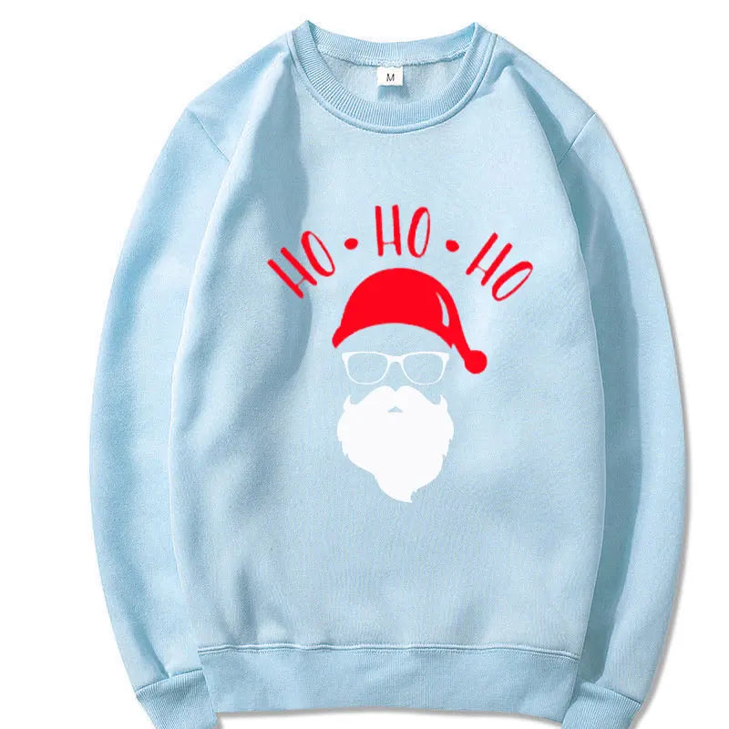 Christmas Cute Cartoon Santa Ho Ho Ho Sweatshirts men/women Autumn Winter Fleece Sweatshirts Casual Hoodies Crewneck Pullovers