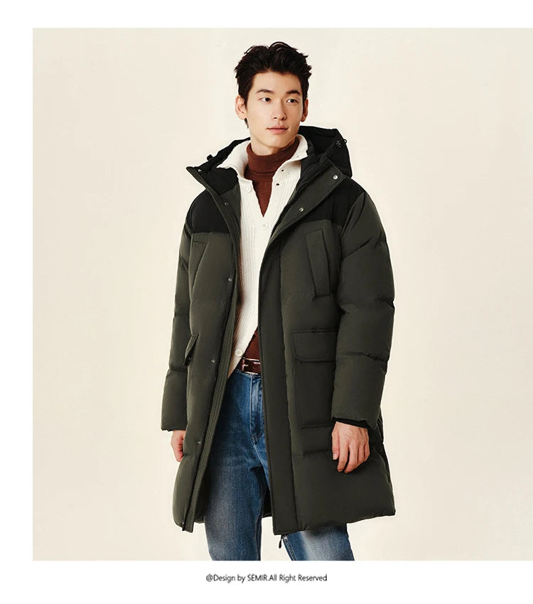 Semir Down Jacket Men 2024 New Waterproof Thick Outerwear Long Length Winter Clothing Couple